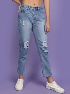 V-Mart Women Mildly Distressed Ripped Heavy Fade Cotton Jeans