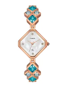 Timex Women Embellished Dial & Bracelet Style Straps Analogue Watch TWEL17200
