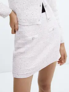 MANGO Buttoned Tweed Skirt