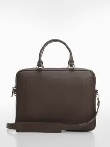 MANGO MAN Textured Structured Laptop Bag with 16" Padded Laptop Compartment