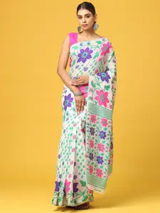 PATLIPALLU Floral Woven Design Jamdani Saree