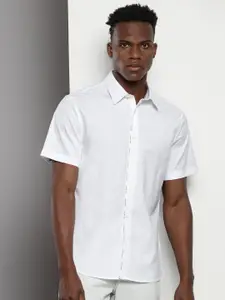 Calvin Klein Jeans Cotton Spread Collar Short Sleeves Opaque Casual Shirt