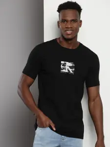 Calvin Klein Jeans Brand Logo Printed Cotton Round Neck Slim Fit Casual T-shirt