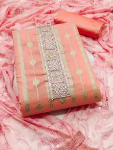 KIMISHA Woven Design Banarasi Jacquard Unstitched Dress Material