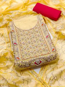 KIMISHA Ethnic Motif Embroidered Unstitched Dress Material