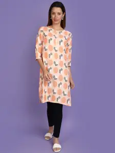V-Mart Ethnic Motif Printed Round Neck Straight Kurta