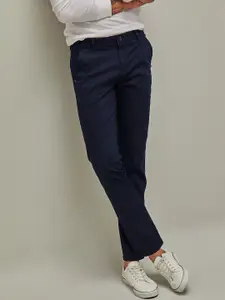 Red Flame Men Slim Fit Stretchable Mid-Rise Trouser