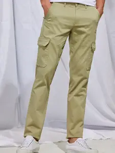 Red Flame Men Slim Fit Mid-Rise Stretchable Cotton Cargos Trouser
