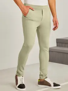 Red Flame Men Stretchable Mid Rise Trousers