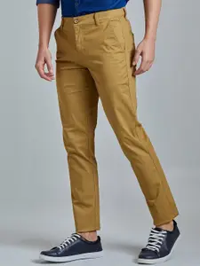 Red Flame Men Slim Fit Stretchable Mid-Rise Trousers