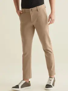 Red Flame Men Slim Fit Stretchable Mid Rise Trousers