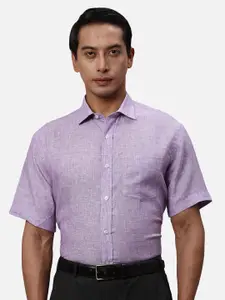 Park Avenue Spread Collar Long Sleeves Regular Linen Fit Formal Shirt
