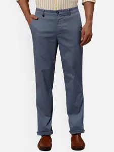 Park Avenue Men Slim Fit Self Design Mid-Rise Formal Trousers