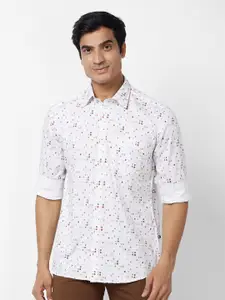 Parx Slim Fit Floral Printed Spread Collar Long Sleeves Cotton Casual Shirt
