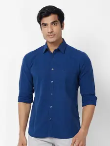 Parx Spread Collar Cotton Slim Fit Opaque Casual Shirt