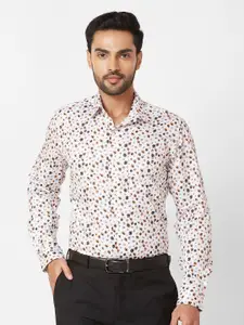 Raymond Floral Printed Cutaway Collar Cotton Formal Shirt