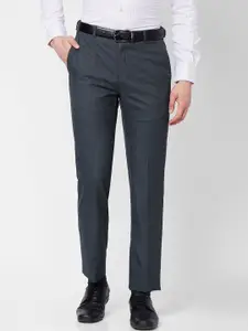 Raymond Men Checked Contemporary-Fit Trousers