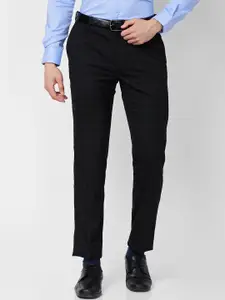 Raymond Men Contemporary Fit Checked Easy Wash Formal Trousers