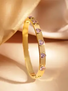 Rubans Voguish Women Brass Gold-Plated Crystals-Studded Kada Bracelet