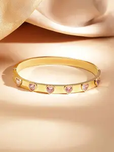 Rubans Voguish Women Brass Crystals Gold-Plated Kada Bracelet