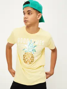 max Boys Typography Printed Embellished Round Neck Cotton Casual T-shirt