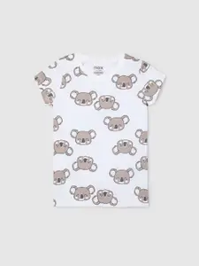 max Girls Graphic Printed Round Neck Cotton Casual T-shirt