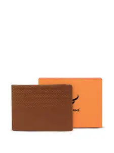 REDHORNS Men Textured Leather Two Fold Wallet