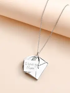 Ornate Jewels Sterling Silver Rhodium-Plated Secret Letter Envelope Pendant With Chain