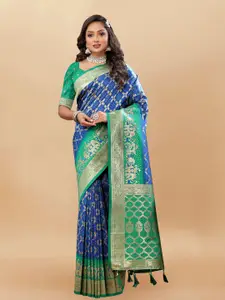 DIVASTRI Ethnic Motifs Woven Design Zari Pure Silk Patola Saree