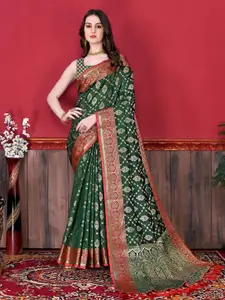 DIVASTRI Ethnic Motifs Woven Design Zari Pure Silk Patola Saree