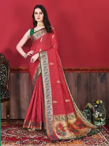 DIVASTRI Ethnic Woven Design Zari Pure Silk Paithani Saree