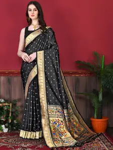 DIVASTRI Ethnic Motifs Woven Design Zari Pure Silk Paithani Saree
