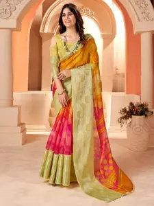 Saree mall Organza Designer Sungudi Sarees
