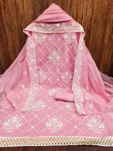 MANVAA Floral Embroidered Unstitched Dress Material