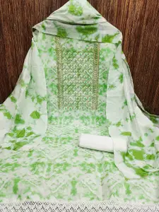 MANVAA Abstract Printed Embroidered Unstitched Dress Material