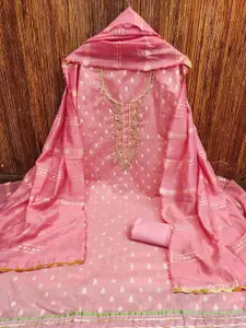 MANVAA Embellished Banarasi Jacquard Unstitched Dress Material