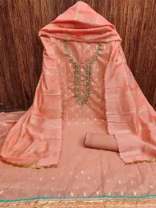 MANVAA Embellished Banarasi Jacquard Unstitched Dress Material