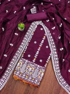 MANVAA Floral Embroidered Unstitched Dress Material