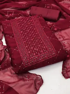 MANVAA Floral Embroidered Sequinned Unstitched Dress Material