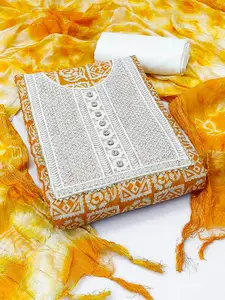 MANVAA Geometric Embroidered Unstitched Dress Material