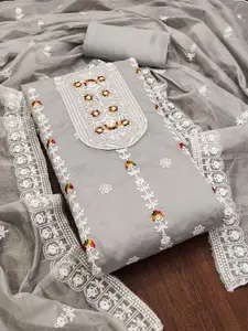 MANVAA Floral Embroidered Unstitched Dress Material