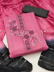 MANVAA Floral Embroidered Sequinned Unstitched Dress Material