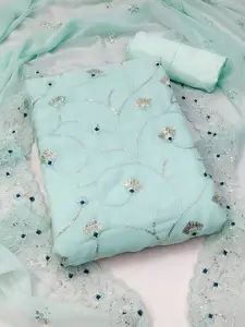 MANVAA Ethnic Motifs Embroidered Sequinned Unstitched Dress Material