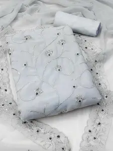 MANVAA Floral Embroidered Sequinned Unstitched Dress Material