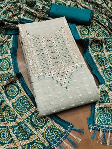 MANVAA Ethnic Motifs Embroidered Sequinned Unstitched Dress Material