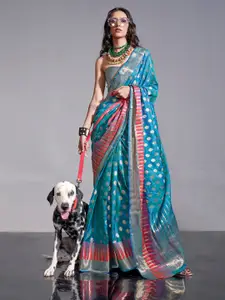 elora Woven Design Zari Silk Blend Banarasi Saree