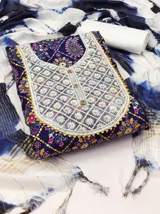 MANVAA Ethnic Motifs Embroidered Unstitched Dress Material