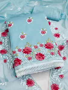 MANVAA Floral Embroidered Unstitched Dress Material