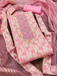 MANVAA Floral Woven Design Unstitched Dress Material