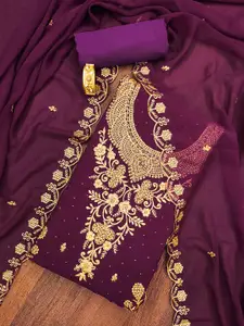 MANVAA Ethnic Motifs Embroidered Unstitched Dress Material